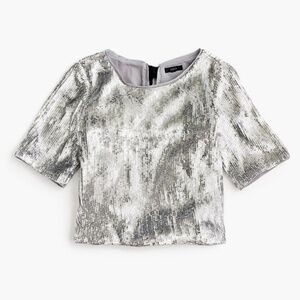 J.CREW SEQUIN BOW TIE BLOUSE EUC